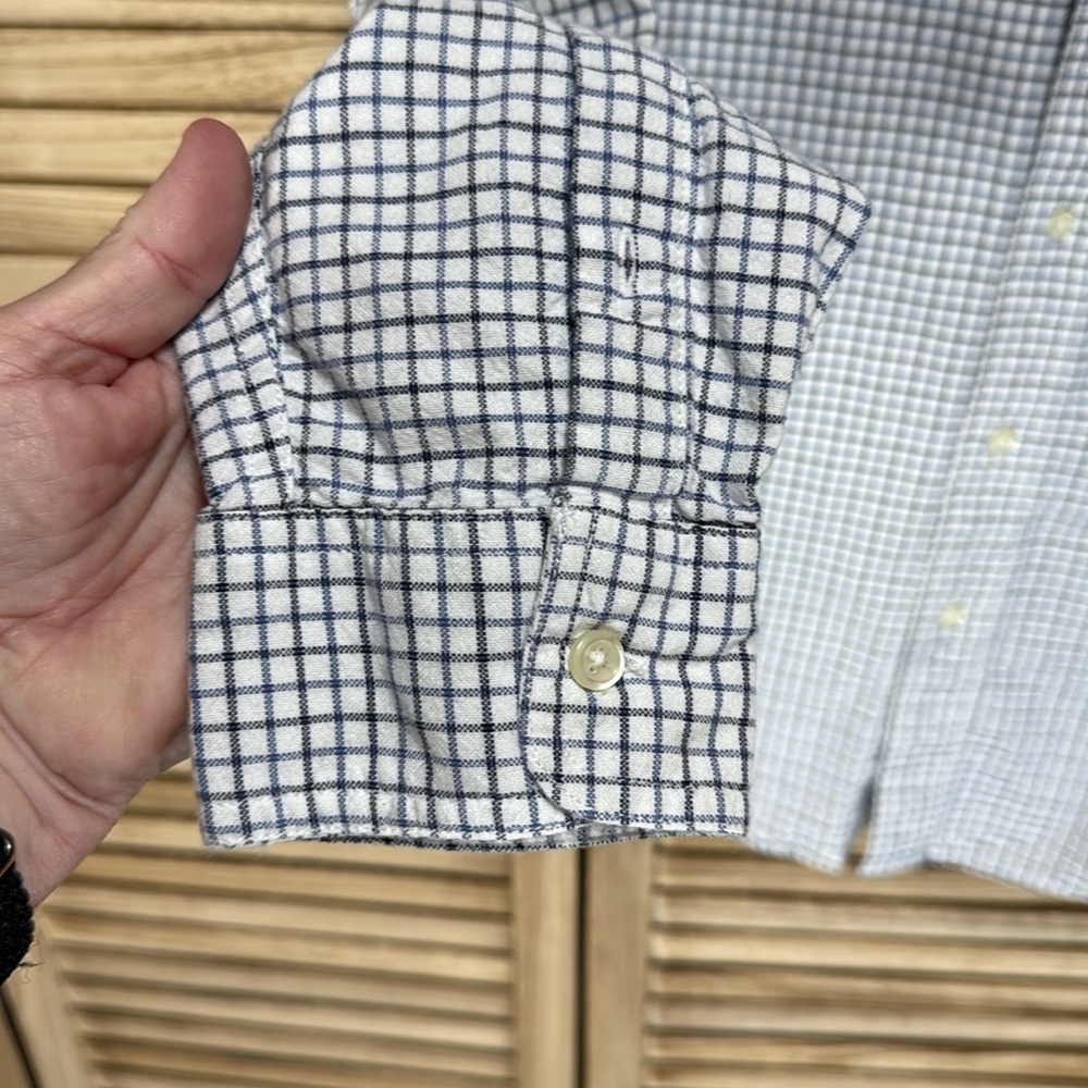 Chaps Shirts Men's White and Blue Plaid Long Sleeve Button Down Size L - Picture 4 of 14